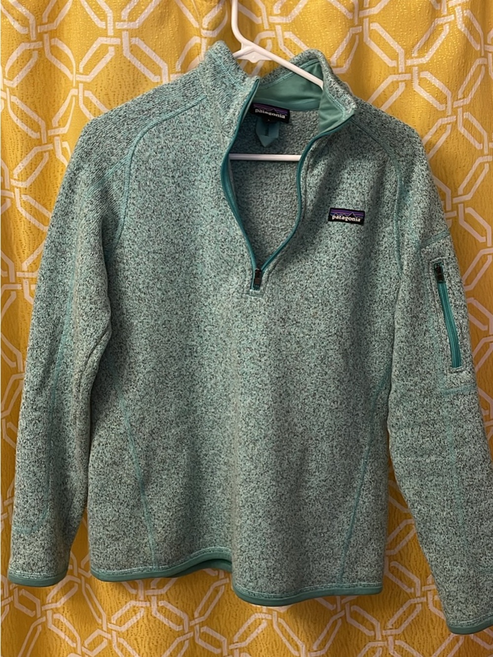 Women’s Patagonia Mint Green Heather Quarter-Zip Fleece Pullover